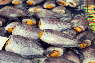 Image showing stuffed fish or seafood at asian street market