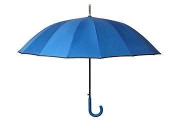 Image showing Blue umbrella on white