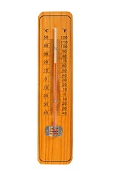 Image showing Wooden thermometer