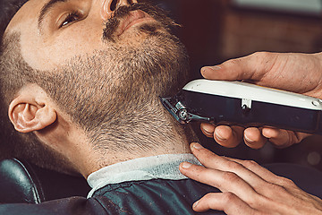 Image showing Hipster client visiting barber shop