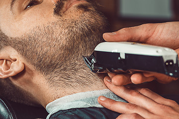 Image showing Hipster client visiting barber shop