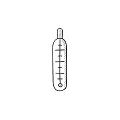 Image showing Medical thermometer sketch icon.