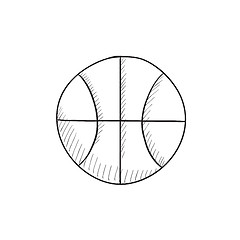 Image showing Basketball ball sketch icon.