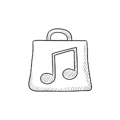 Image showing Bag with music note sketch icon.