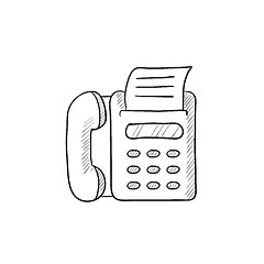 Image showing Fax machine sketch icon.