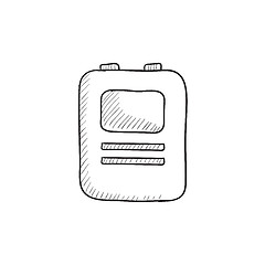 Image showing Heart defibrillator sketch icon.