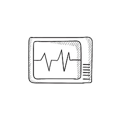 Image showing Heart monitor sketch icon.