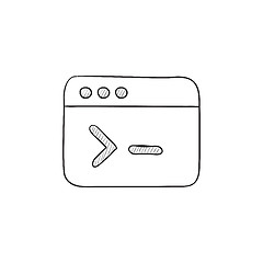 Image showing Browser window with command line sketch icon.