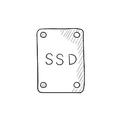 Image showing Solid state drive sketch icon.