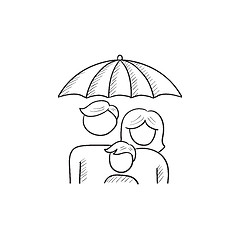 Image showing Family insurance sketch icon.