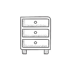 Image showing Chest of drawers sketch icon.