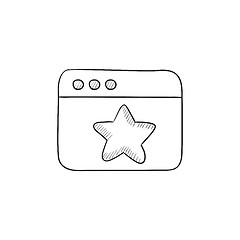 Image showing Browser window with star sign sketch icon.