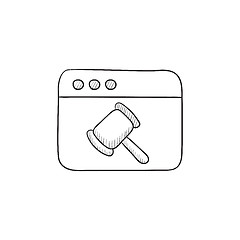 Image showing Browser window with judge hammer sketch icon.