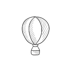 Image showing Hot air balloon sketch icon.