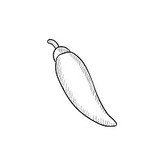 Image showing Chilli sketch icon.