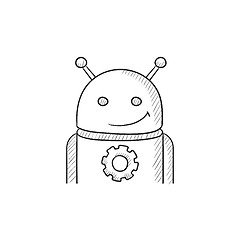 Image showing Android with gear sketch icon.