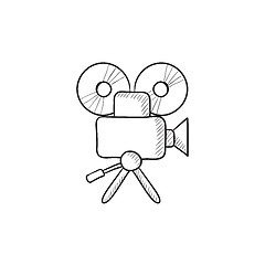 Image showing Video camera sketch icon.