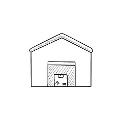 Image showing Warehouse sketch icon.