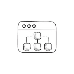 Image showing Browser window with folders sketch icon.