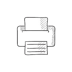 Image showing Printer sketch icon.