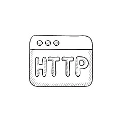 Image showing Browser window with http text sketch icon.