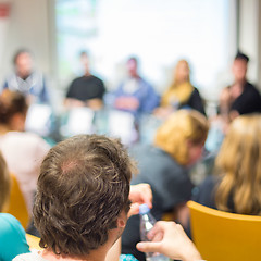 Image showing Workshop at university lecture hall.