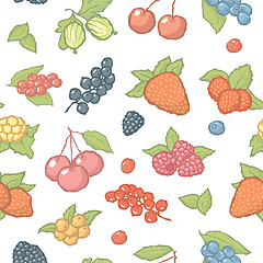 Image showing Seamless berries pattern