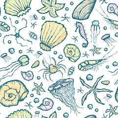 Image showing  seamless summer beach pattern