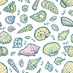 Image showing  seamless summer shell pattern