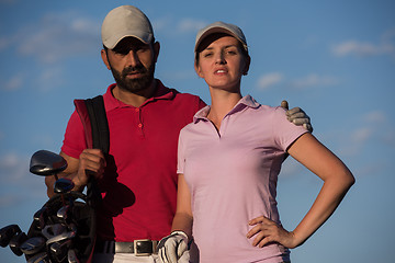 Image showing portrait of couple on golf course