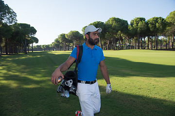 Image showing golf player walking