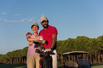 Image showing portrait of couple on golf course