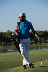 Image showing golfer  portrait at golf  course