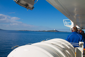 Image showing Cruise ship approaching Vardø