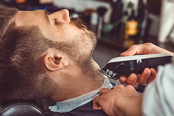 Image showing Hipster client visiting barber shop