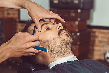 Image showing Hipster client visiting barber shop