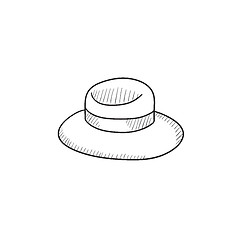 Image showing Summer hat sketch icon.