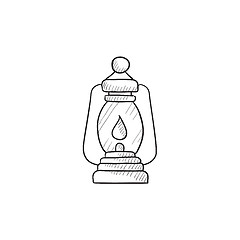 Image showing Camping lantern sketch icon.