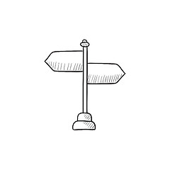 Image showing Travel traffic sign sketch icon.