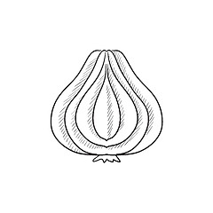 Image showing Garlic sketch icon.