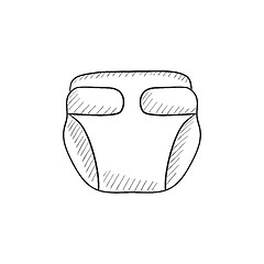 Image showing Baby diaper sketch icon.