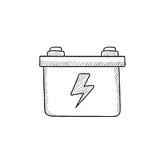 Image showing Car battery sketch icon.