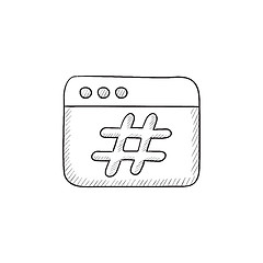 Image showing Browser window with hashtag sketch icon.