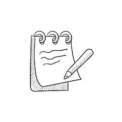 Image showing Notepad with pencil sketch icon.