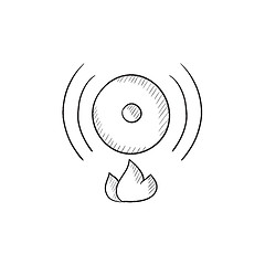 Image showing Fire alarm sketch icon.