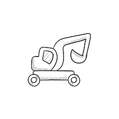 Image showing Excavator truck sketch icon.