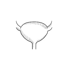 Image showing Urinary bladder sketch icon.