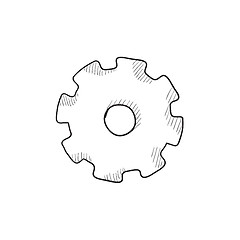 Image showing Gear sketch icon.