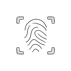 Image showing Fingerprint scanning sketch icon.