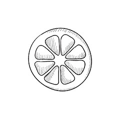Image showing Slice of lemon sketch icon.